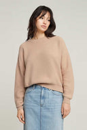 Beige overdyed structure knit