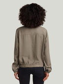 Blouse stand up collar shirt l\s wmn