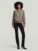 Blouse stand up collar shirt l\s wmn
