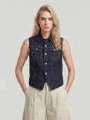 Donkerblauw denim gilet