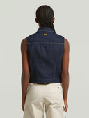 Donkerblauw denim gilet