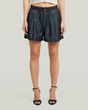Donkerblauwe denim short met relaxed fit