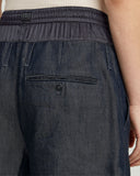 Donkerblauwe denim short met relaxed fit