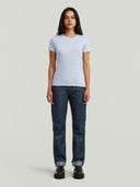Lichtblauw t-shirt slim rib t wmn