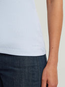 Lichtblauw t-shirt slim rib t wmn