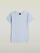 Lichtblauw t-shirt slim rib t wmn