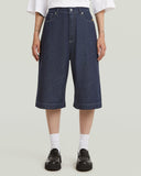 Donkerblauw denim jort patti clean edge