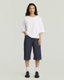 Donkerblauw denim jort patti clean edge