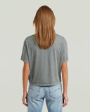 Grijs relaxed t-shirt met knoopdetail