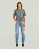 Grijs relaxed t-shirt met knoopdetail