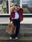Bordeaux cape jas met knopen