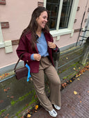 Bordeaux cape jas met knopen