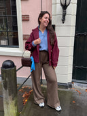 Bordeaux cape jas met knopen