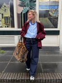 Bordeaux cape jas met knopen