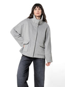 Grijze oversized jas met grote zakken