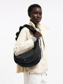 Zwarte tas moon bag ruffle