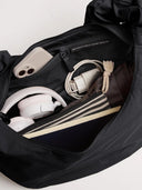 Zwarte tas moon bag ruffle