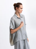 Ramie blouse grape