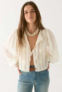 Geborduurde ludovica blouse
