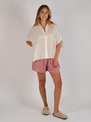 Ramie blouse grape