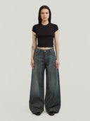 Grijsblauwe wide leg jeans roxx