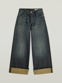 Grijsblauwe wide leg jeans roxx