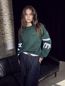 Groene maxi split logo sweater