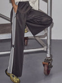 Antraciet broek baggy days track tall pant