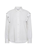 Witte top met afneembare mouwen button sleeve blouse