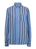 Blauw gestreepte blouse button down shirt