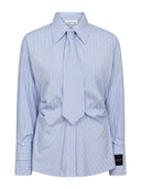 Blauw gestreepte blouse emma tie stripe