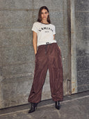 Bruine cargo broek cargo pull on