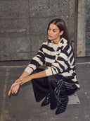 Donkerblauwe broek logo tape track tall pant