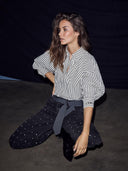 Gestreepte blouse met strasstenen sophie