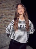 Gestreepte logo sweater