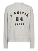 Grijze sweater met opdruk college curve sweat