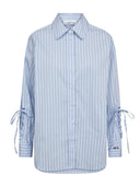 Lichtblauw gestreepte blouse alvina tie stripe shirt