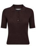 Bruine rib polo