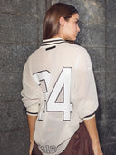 Off white mesh polo drift polo blouse