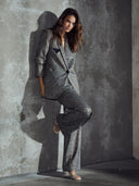 Zilvergrijze geruite blazer