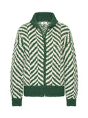 Groen alpaca vest met zigzag breisel leticia