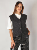 Handgebreid alpaca gilet anabel