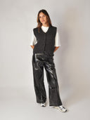 Handgebreid alpaca gilet anabel