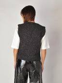 Handgebreid alpaca gilet anabel