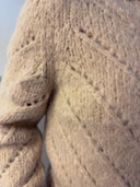 Alpaca vest met opengewerkt breisel delfina