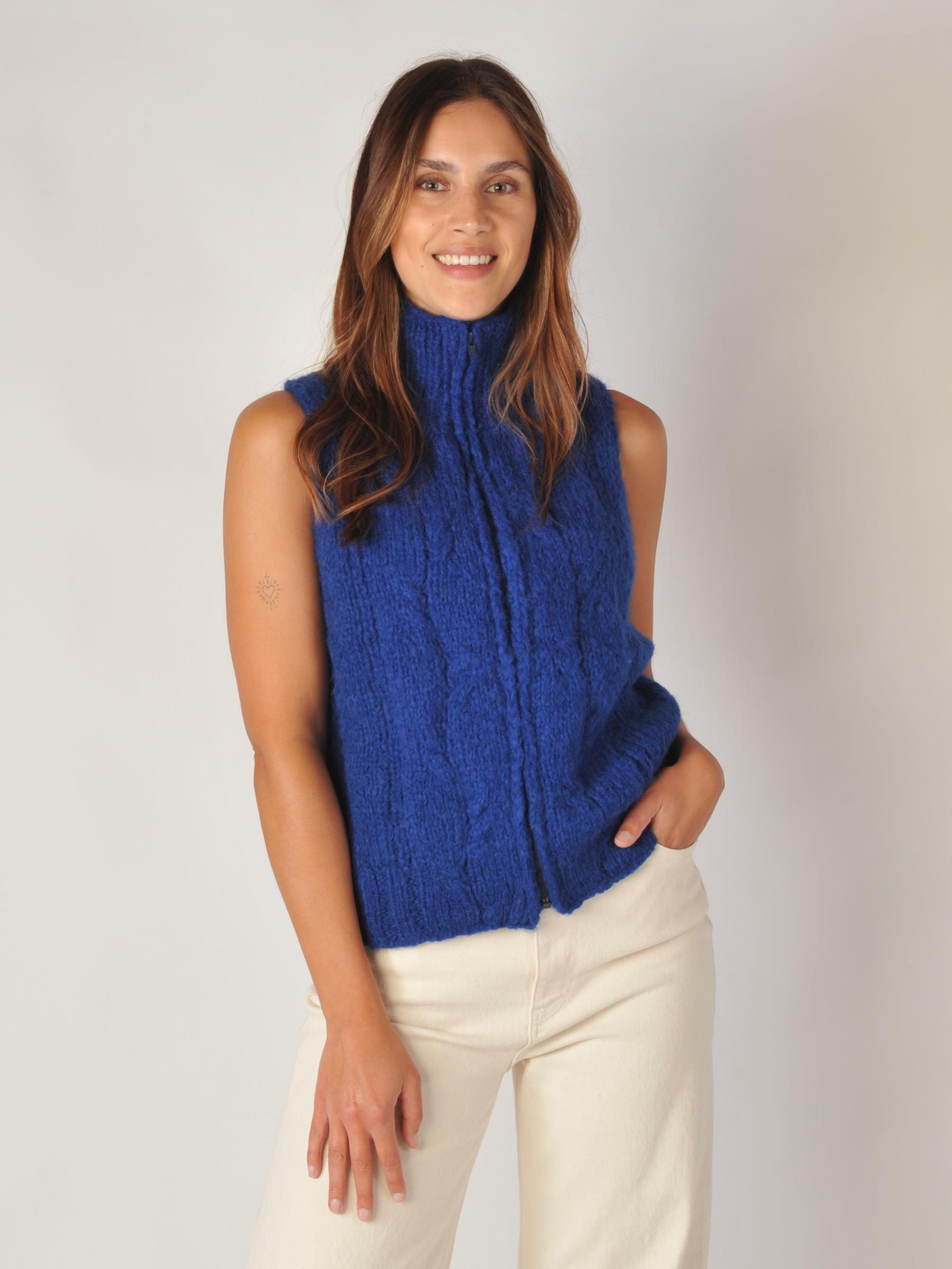 Zacht alpaca gilet met rits chaleco elisa – Tally-Ho