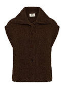 Handgebreid bruin gilet