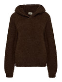 Bruine gebreide hoodie pia