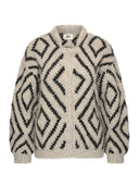 Lichtgrijs gebreid vest zig zag