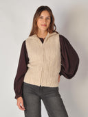 Zacht alpaca gilet met rits chaleco elisa